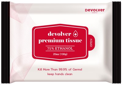 100g NDC: 75001-204-02 Label 1 - 02 Devolver Premium Tissue Label 1